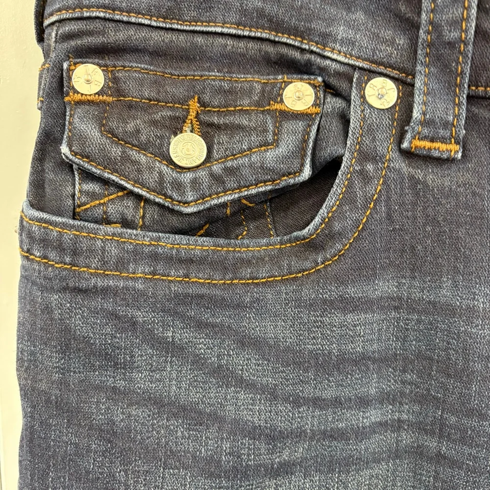 Men's True Religion Ricky Flap Blue Straight Jeans Waist 34
